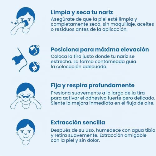30 Tiras Nasales Antironquidos, Diseño Triple Cresta con Adhesivo de Grado Profesional, Tiras Nasales Transpirables Color Piel para Mejor Sueño, Deporte & Congestión Nasal (Color carne) — foto 8 de 8