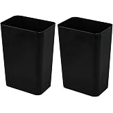 Eagrye 2-Pack Small Trash Can Plastic Bathroom Wastebasket 3 Gallon (Black) | Slim Garbage Container Bin for Home Kitchen Bathroom Bedroom Office