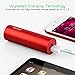 Portable Charger, (Ultra-Compact)(Aluminum)(Travel) BONAI 5000mAh Power Bank/External Backup Battery Pack High-Speed Output Compitable iPhone Xs Max XR 8 7 6s Plus - Red (8-Pin iPhone Cable Included)