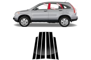6pcs Black Car Window Center Pillar Stickers for Honda CRV(2007-2011) Window Moldings Trim Protect The Center Pillar Prevent 