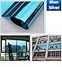 Window Film One Way Mirror Film Privacy Static Non-Adhesive Decorative Heat Control Anti UV Window Tint for Home and Office, Blue Silver 6mil, 23.6” x 78.7”