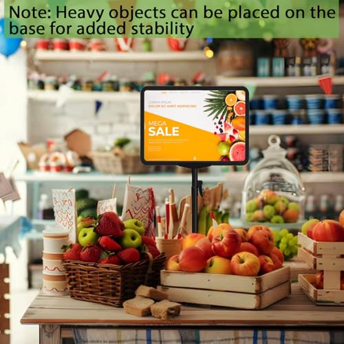 Newzealkids 6 Pack A4 Adjustable Sign Stand, Reusable Business Menu Advertising Sign Holder, Display Stand for Vertical and Horizontal View, Black