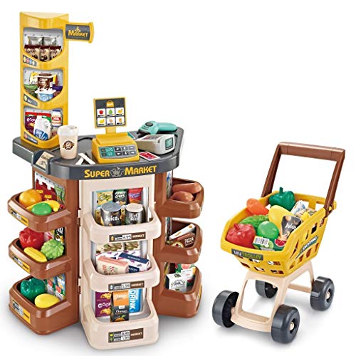 Kids Play Grocery Store Mart Cashier Play Set, Supermarket Play Pretend