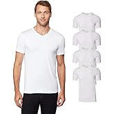 32 Degrees Mens 4 Pack Cool V-Neck T-Shirt | Anti-Odor | Quick Drying | 4-Way Stretch