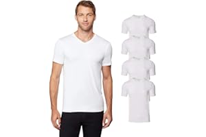 32 Degrees Mens 4 Pack Cool V-Neck T-Shirt | Anti-Odor | Quick Drying | 4-Way Stretch