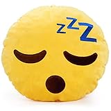 YINGGG Cute Sleeping Emoji Pillow Round Throw Pillow, 32x32x10CM