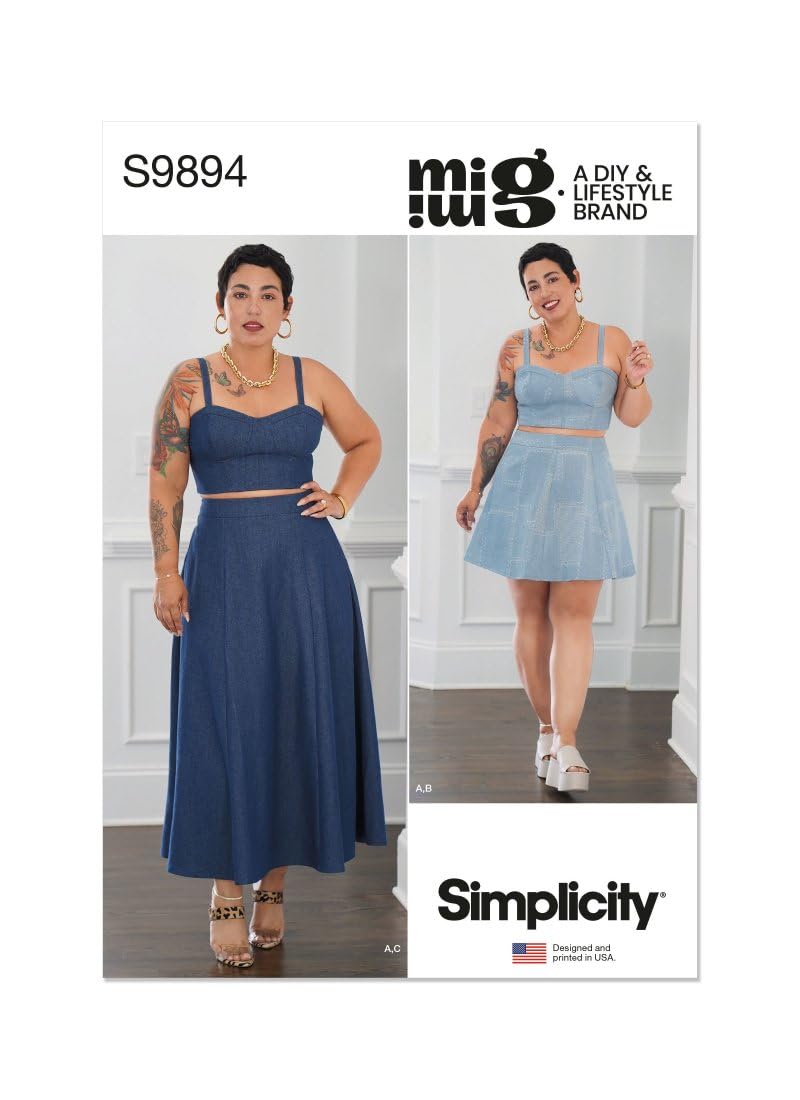 SIMPLICITY SS9894BB Misses' and Women's Top and Skirt in Two Lengths By Mimi G Style BB (20W-22W-24W-26W-28W)