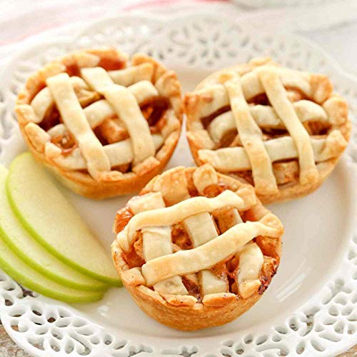 6 Pack(4 Inch) Round Mini Tart and Quiche Pan with Removable Loose Bottom, Non-stick Tin for Pie (Champagne Color)