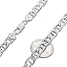 7.8mm Authentic 925 Sterling Silver Nickel-Free Beveled Mariner Chain Bracelet, 8 inches + Cleaning Cloth