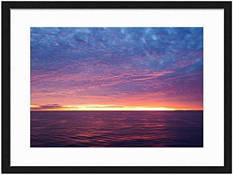 Tcrying Asaka Sky - Art Print Wall Black Wood Grain Wall Art Picture 20x14 Inches Framed