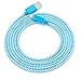 iPhone 7 Charger, iPhone 6 Charger, 6 Ft Long Apple Charger F-color Apple MFi Certified Braided 8 Pin Lightning CableCord for iPhone 7 6S 6 Plus 5S 5C,iPhone SE, iPad Mini 4 iPad Pro Blue