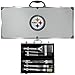 NFL Siskiyou Sports Fan Shop Pittsburgh Steelers Stainless Steel BBQ Set w/Metal Case 8 piece Gray