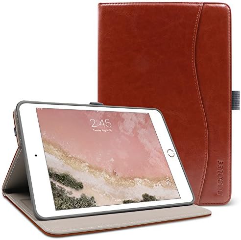 iPad Mini 4 Case,BOBOLEE Vintage Folio Flip Leather Case with Stand Feature, Smart Cover Auto Sleep / Wake Function for Apple iPad Mini 4, 7.9 inch Apple Tablet (Brown)