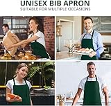 Utopia Kitchen Adjustable Bib Apron with 2 Pockets Green - Water-Resistant view 5