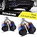 2.5 Inch Inlet Dual Blue Burnt Chromed Exhaust tip, AUTOSAVER88 2 1/2 Universal Diesel Exhaust pipe Stainless Steel for Truck Cars, 2.5 x 3.5 x 10.5