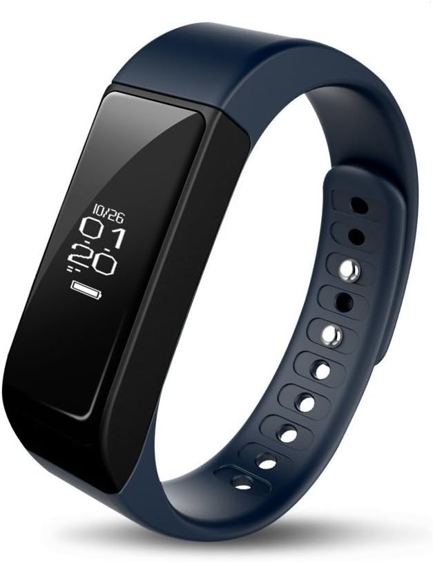 iWOWNfit i5 Plus Fitness Tracker Smart Bracelet Band with Deep/Light Sleep Monitor and Call Text Display, Steps Track Calories Counter Activity Touch Screen Wristband for Android and iOS (Blue)