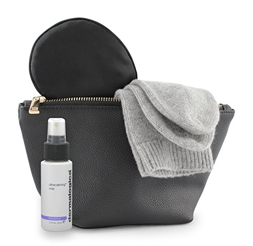 Jet&Bo Luxury Amenity Kit: Leather Bag, Cashmere Socks, Silk Eye Mask, Facial Mist