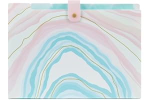 U Brands Expandable File Folder, Letter Size 5-Pocket Accordion Organizer, Durable Plastic Pastel Gradient Document Protector