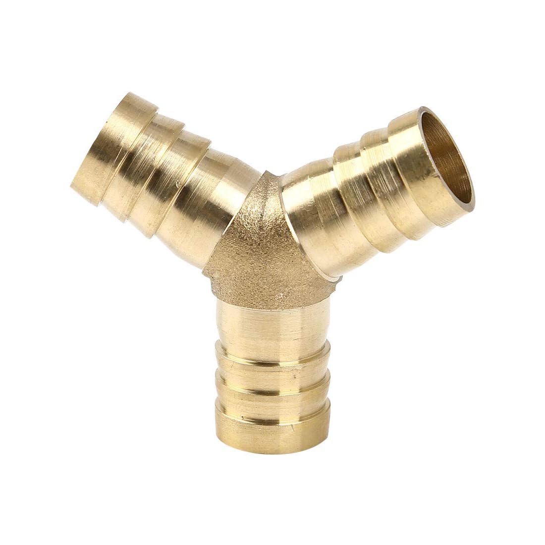 Unifizz 16mm Brass Hose Barb Fitting Y Shape 3 Way Connector Barbed Splitter Fitting Splicer for Water Fuel Air