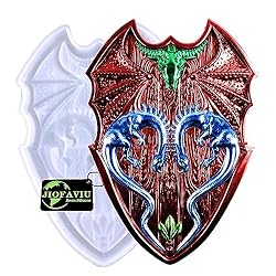 JIOFAVIU Large Dragon on Shield Mold, 10 in Unique