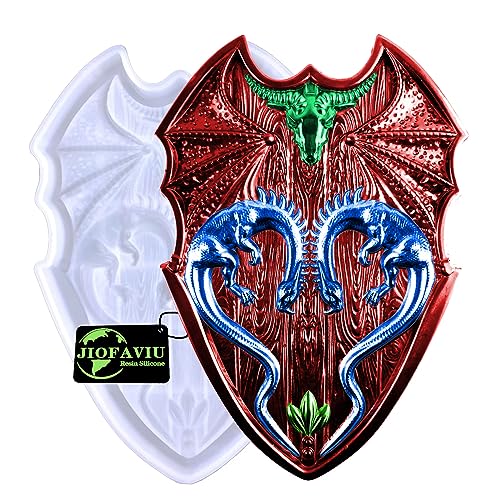 JIOFAVIU Large Dragon on Shield Mold, 10 in Unique