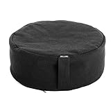 Incline Fit Buckwheat Filled Round Meditation Cushion, Black