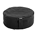 Incline Fit Buckwheat Filled Round Meditation Cushion, Black
