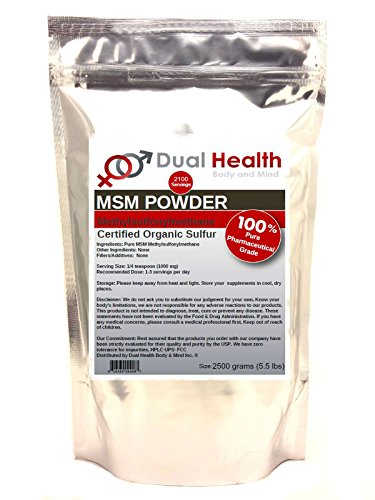 Pure MSM Methylsulfonylmethane Powder (2500g / 5.5 lb) Bulk Supplements