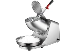 Electric Ice Crusher Snow Cone Machine Ice Shaver Machine 300W 143lbs/hr Shaved Ice Maker Built-in Dual Blades Design for Hom