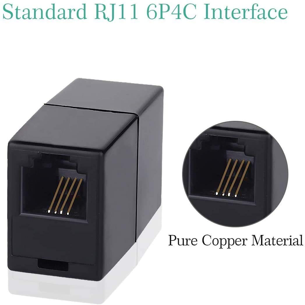 Coupler Telephone,SHONCO 2Pack RJ11 6P4C Inline Couplers,Phone Line