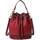 Women’s Retro Bucket Bag Chic Drawstring Hobo Purse with Adjustable Strap Lightweight Shoulder Bag for All Seasons