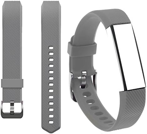 Fitbit Alta Bands,Metal Buckle Designer Replacement Wrist Bands For Fitbit Alta Prevent the Tracker Fall Off (Gray, Adjustable (5.5"- 8.3"))