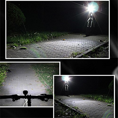 Dartphew Bike Accessories,Cycling USB Rechargeable Fashion Durable Bike Light Double Lamp Head Light Bicycle LED+COB For Outdoor Hiking Camping Hunting Fishing Cycling Running (Silver)