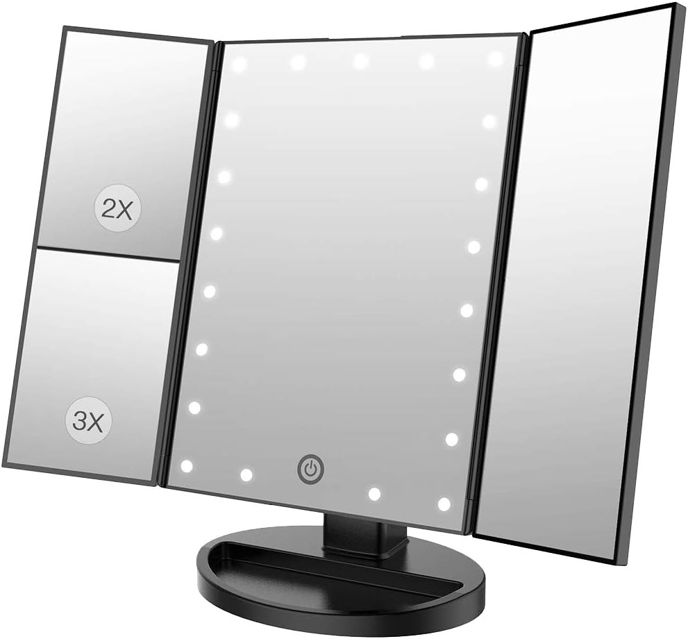 Vanity Mirror Lighted Makeup Mirror with 22 LED Lights, 10X/3X/2X/1X