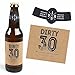 30th Milestone Birthday - Dashingly Aged to Perfection - Birthday Party Decorations for Men - 6 Beer Bottle Label Stickers and 1 Carrier