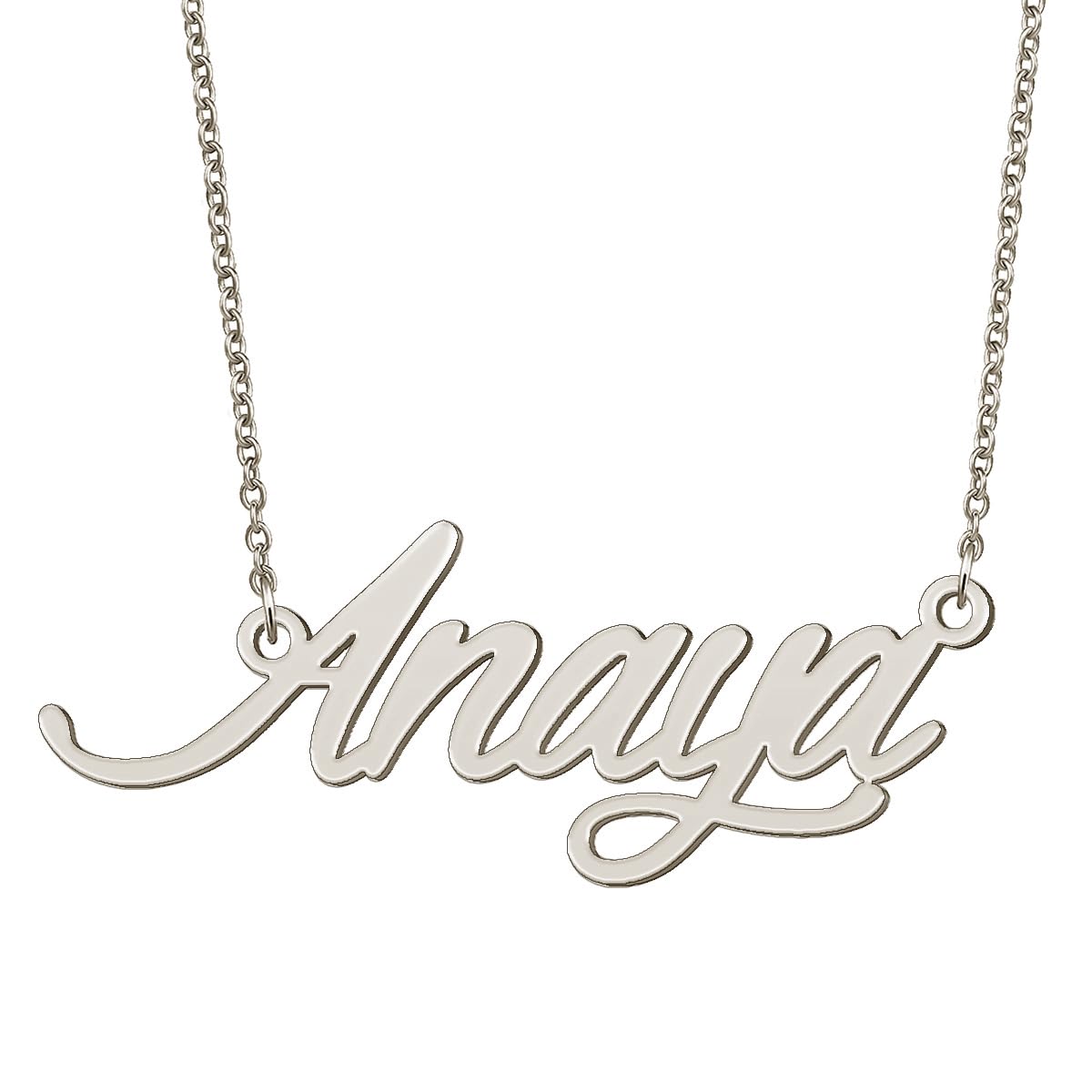BYBWBL Anaya Name Pendant Necklace Silver Color