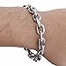 Trendsmax Unisex Oval Rolo Cable Chain Link Stainless Steel Bracelet Silver Tone 7-11 Inch