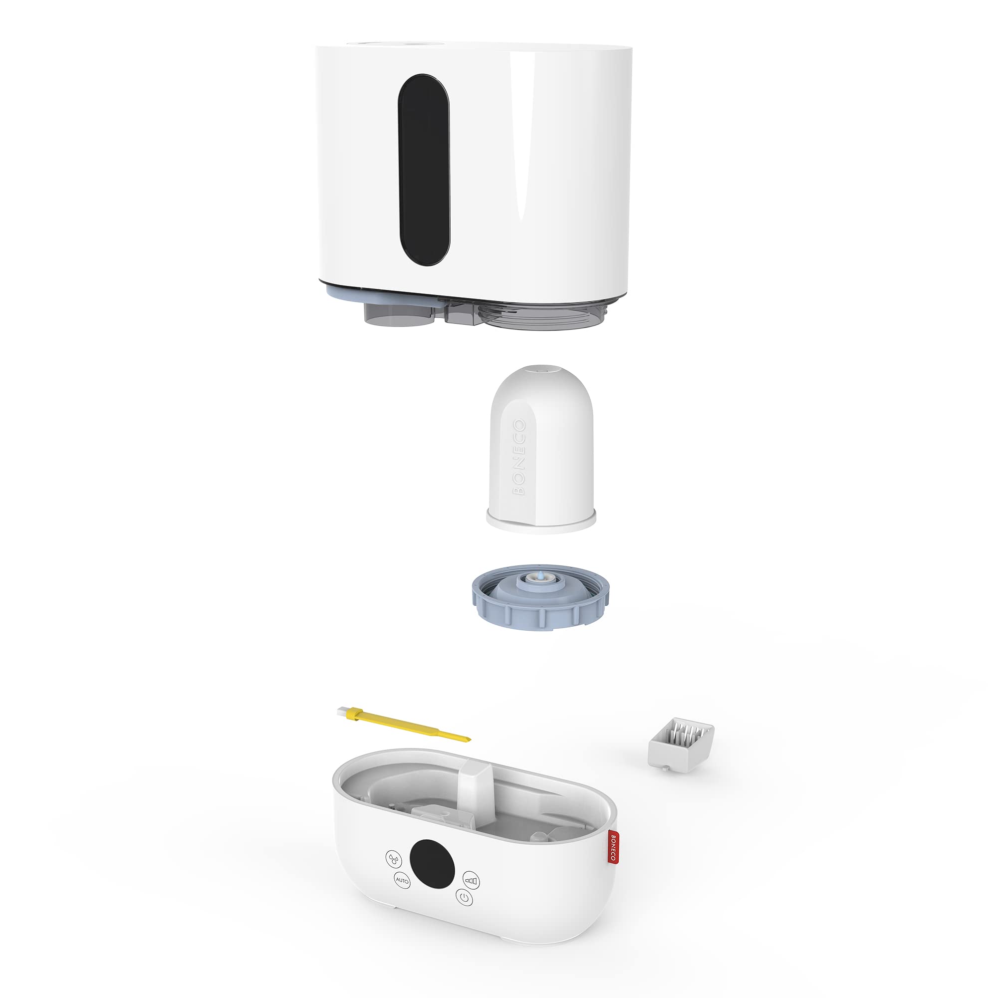 BONECO U250 Large Room Whisper Quiet Top Fill Ultrasonic Cool Mist Humidifier with 2 in 1 Water Filter, Low Level Indicator Light, and Auto Shutoff