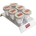 HAZEL Aluminium Kulfi Moulds Set with Lid | 5.6 x 5.6 x 11 Centimeters Small Homemade Kulfi Moulds Set | Reusable Popsicle Ice Cream Mould DIY Kit (6 Pcs Cone with Stand (Thread Locking), Set of 6