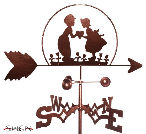 Hand Made DUTCH BOY & GIRL KIDS FLAT POST Mount Weathervane ~NEW~