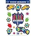 Joyous Hanukkah Festival Assorted Vinyl Window Decoration, Multi Color, Vinyl, 18