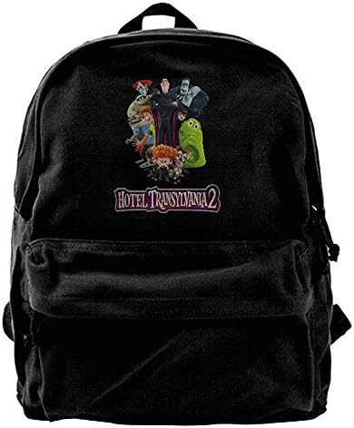 ATTENRY Canvas Backpacks Funny Movie Hotel Transylvania Canvas Backpack Travel Rucksack Backpack Daypack Knapsack Laptop Shoulder Bag