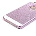 ARSUE iPhone 6/6s Case, (TM) Luxury Hybrid Beauty Crystal Rhinestone with Gold Sparkle Glitter PC Hard Protective Diamond Case Cover for iPhone 6/6s [4.7inch] (Purple/Bling)