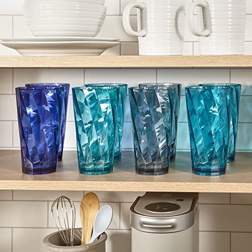 US Acrylic Optix 20 ounce Plastic Stackable Water Tumblers in 4 Coastal