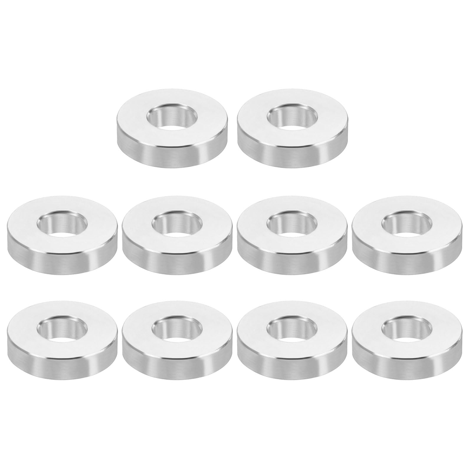 PATIKIL M4 Aluminum Spacers, 10 Pcs Metal Spacer Aluminum 4.2mm ID x 10mm OD x 2.5mm L Aluminum Spacer Screw Standoff Round for 5/32inch or M4 Screw Bolts