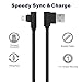 Right Angle Micro USB Cable 10ft 3 Pack 90 Degree Android Charger Cable Extra Long USB Micro Cable Nylon Braided Charger Cords and Data Sync for Galaxy s7 s6 /Android Smartphones(Black, 10feet)