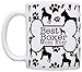 ThisWear Dog Owner Gifts Best Boxer Mom Ever Paw Pattern Gift 11oz Ceramic Coffee Mug with Handle Bone Pattern