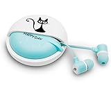 QearFun Stereo 3.5mm in Ear Cat Earphones Earbuds with Microphone with Earphone Storage Case for Smartphone MP3 iPod PC Music