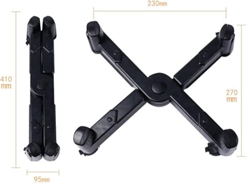 Soporte PC soporte de CPU X, con ruedas for PC se eleva hasta 23 cm de ancho, titular de la torre de la caja con la herramienta giratoria móvil Ruedas Ruedas del Ministerio del Interior, Negro-1 Hslyw