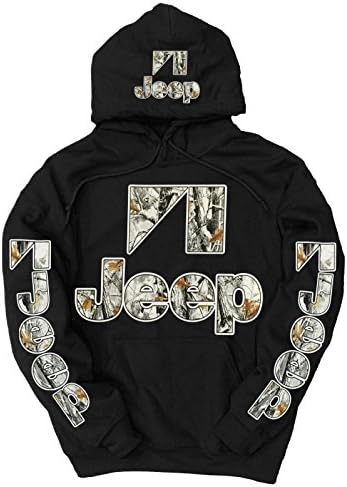 Jeep Snow Camo Logo Hooded Sweatshirt, 3XL Black